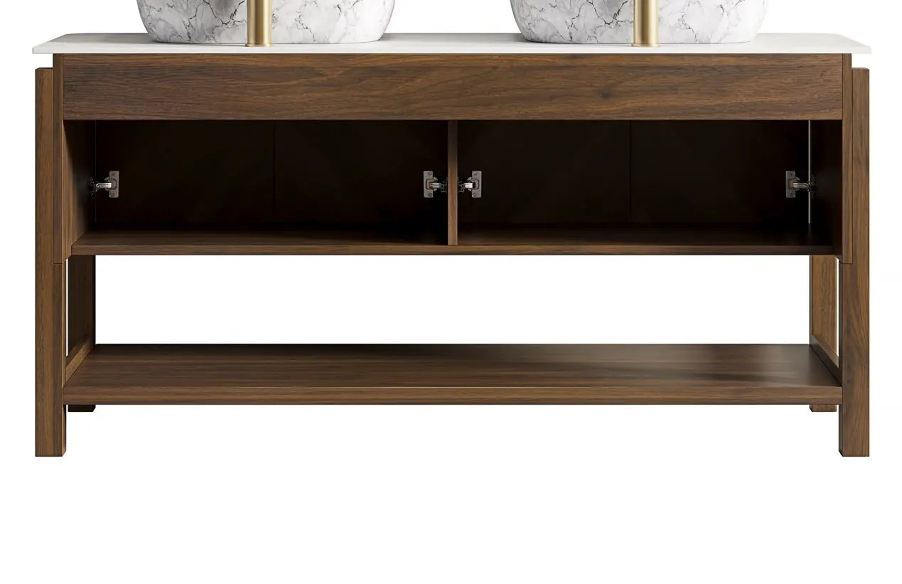 Indigo 60'' Freestanding Cabinet with 4 Doors & Open Shelf by HouseOfZazla