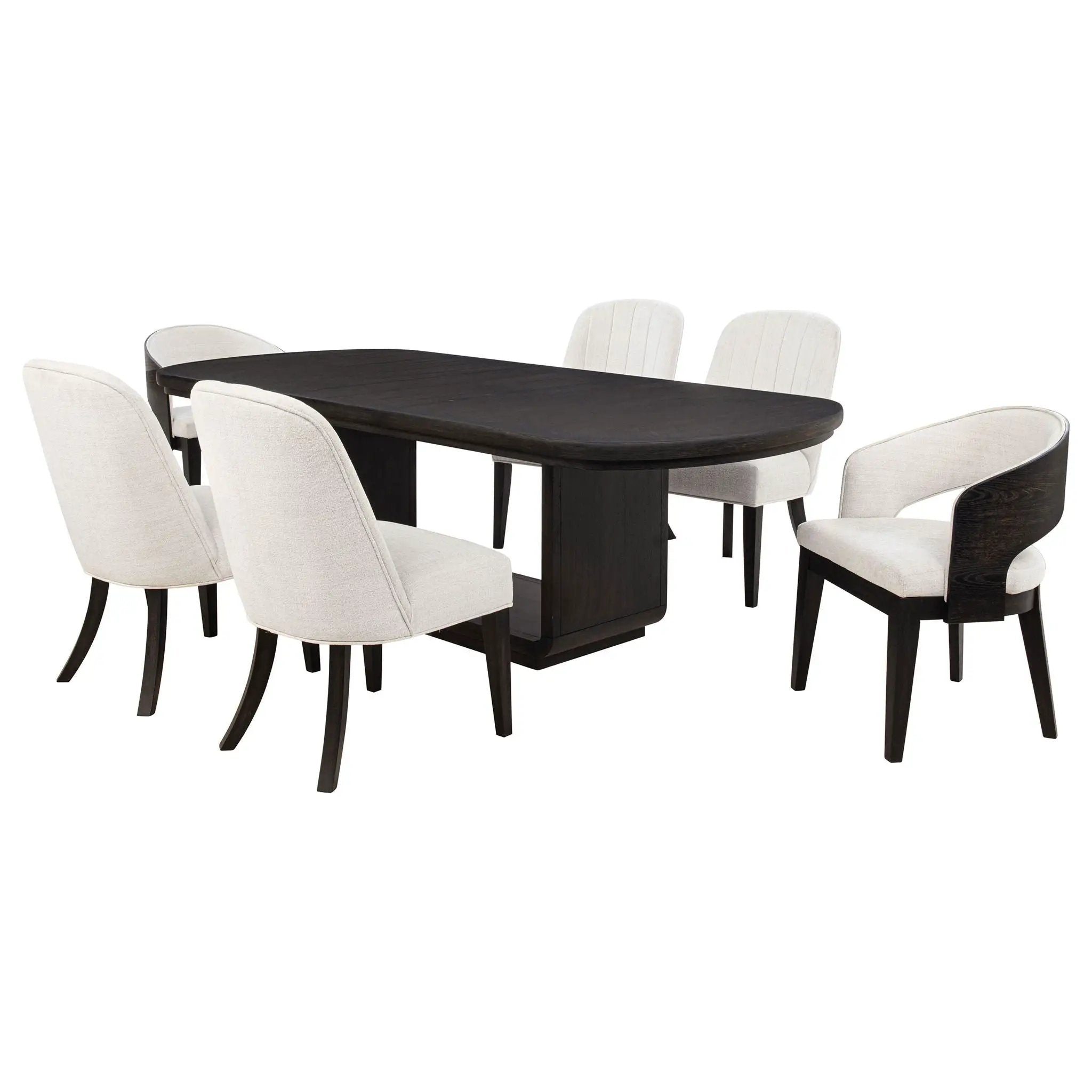 Leandro 7-piece Rectangular Dining Table Set Burnished Black by Unique Piece Furniture