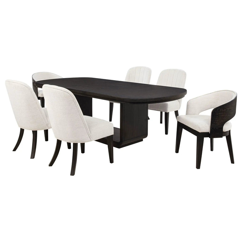 Leandro 7-piece Rectangular Dining Table Set Burnished Black by Unique Piece Furniture