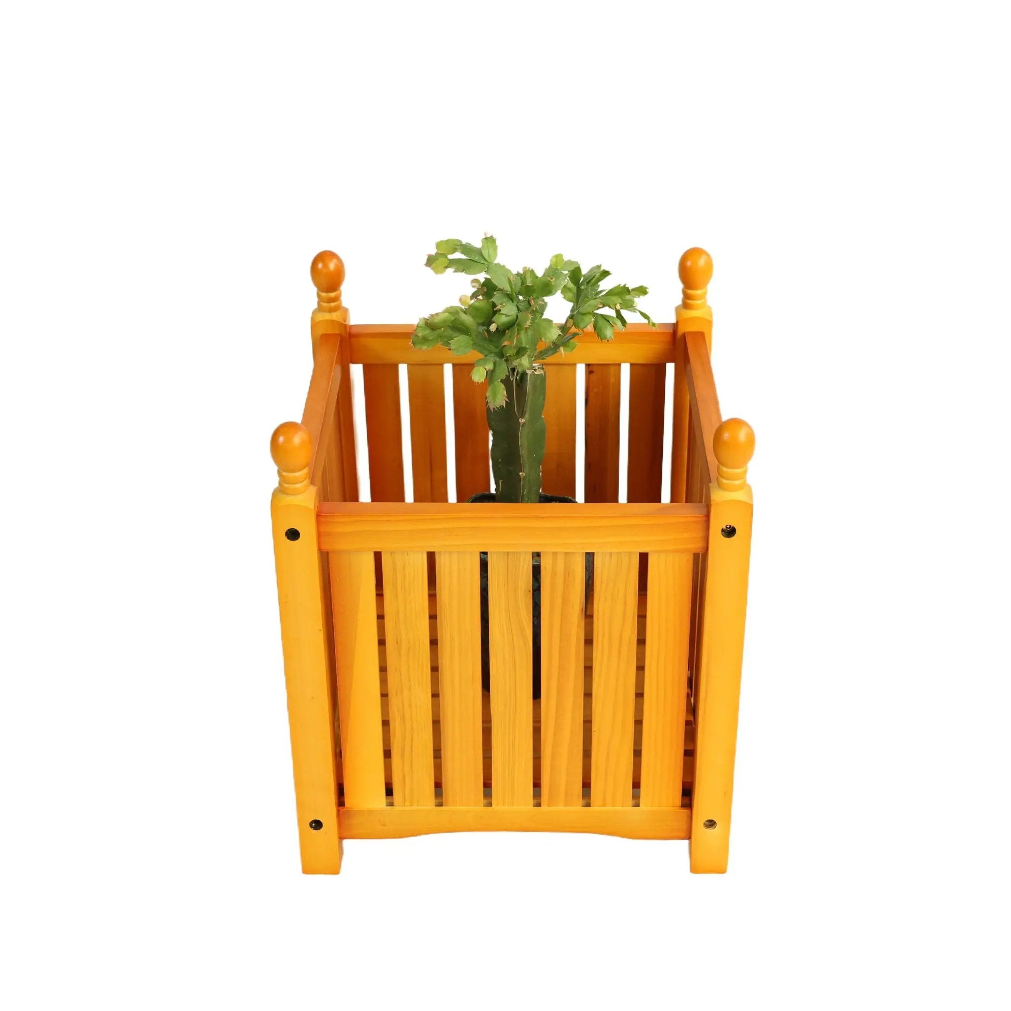 Square Outdoor Flower And Herb Pot - Teak by HouseOfZazla