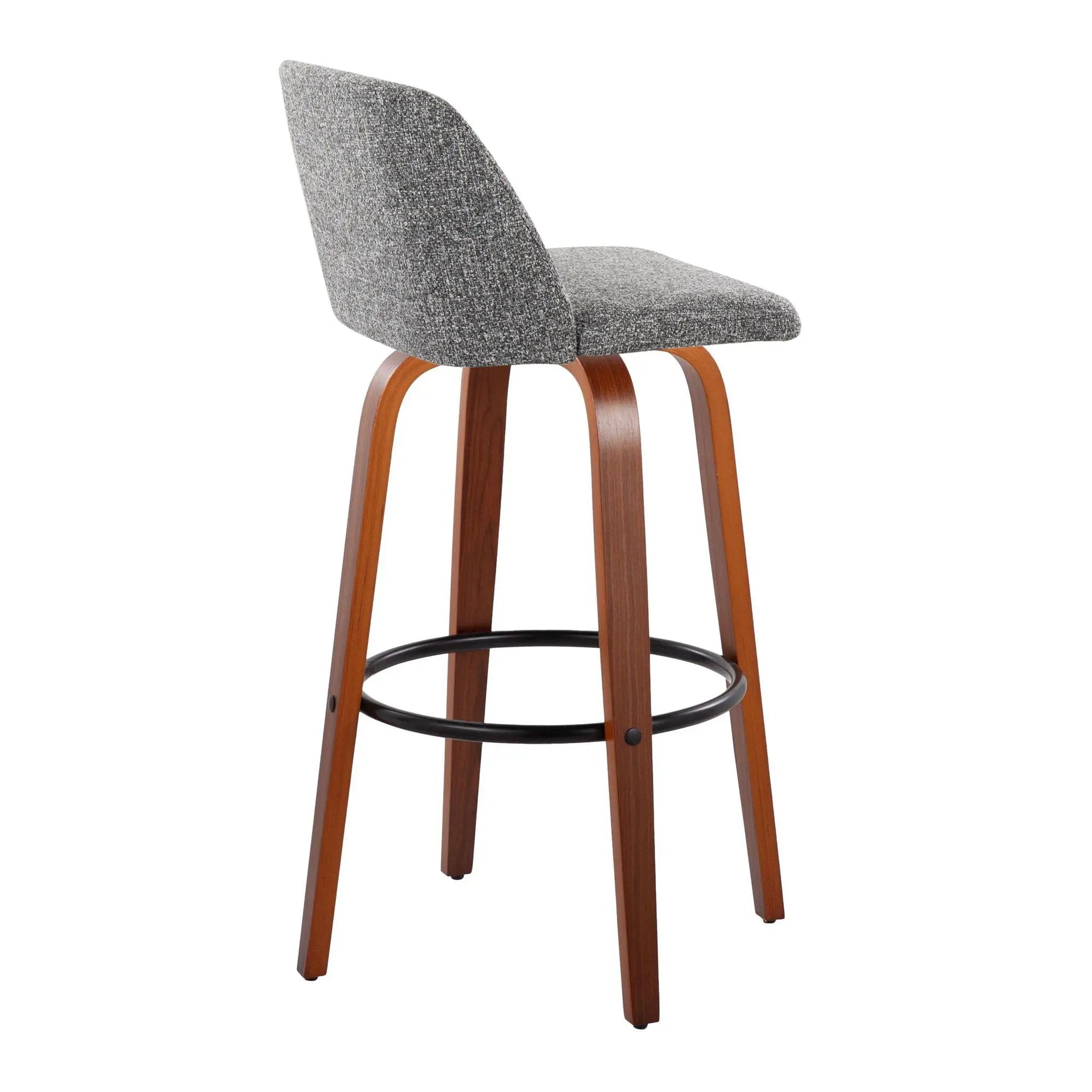 Toriano - Mid Century Modern Fixed Height Barstool Swivel And Round Footrest (Set of 2) by Unique Piece Furniture