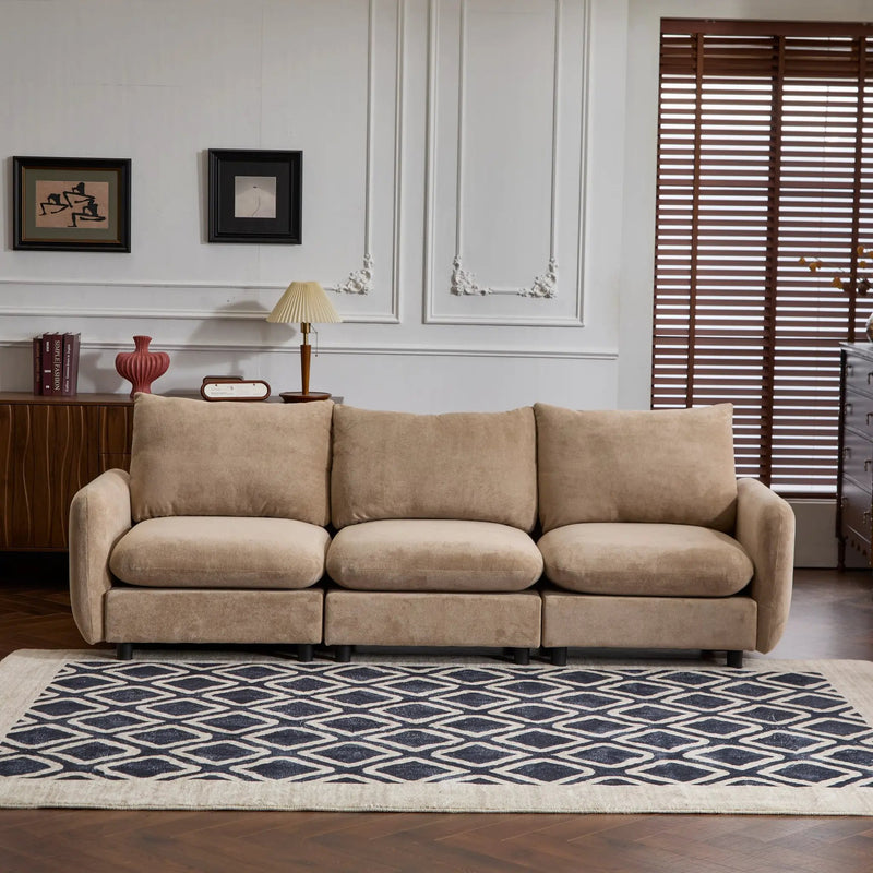 99 in. 3-Piece Modular Free Combination Sectional Velvet Sofa Couch, NOMAD by HouseOfZazla