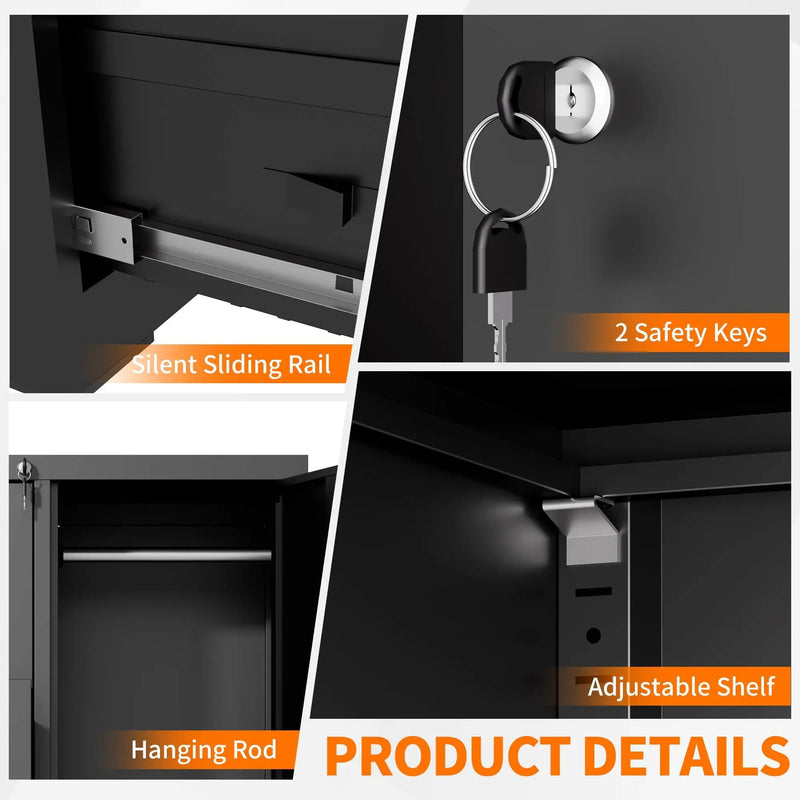 Storage Vertical Filing Cabinet With Lock by Unique Piece Furniture