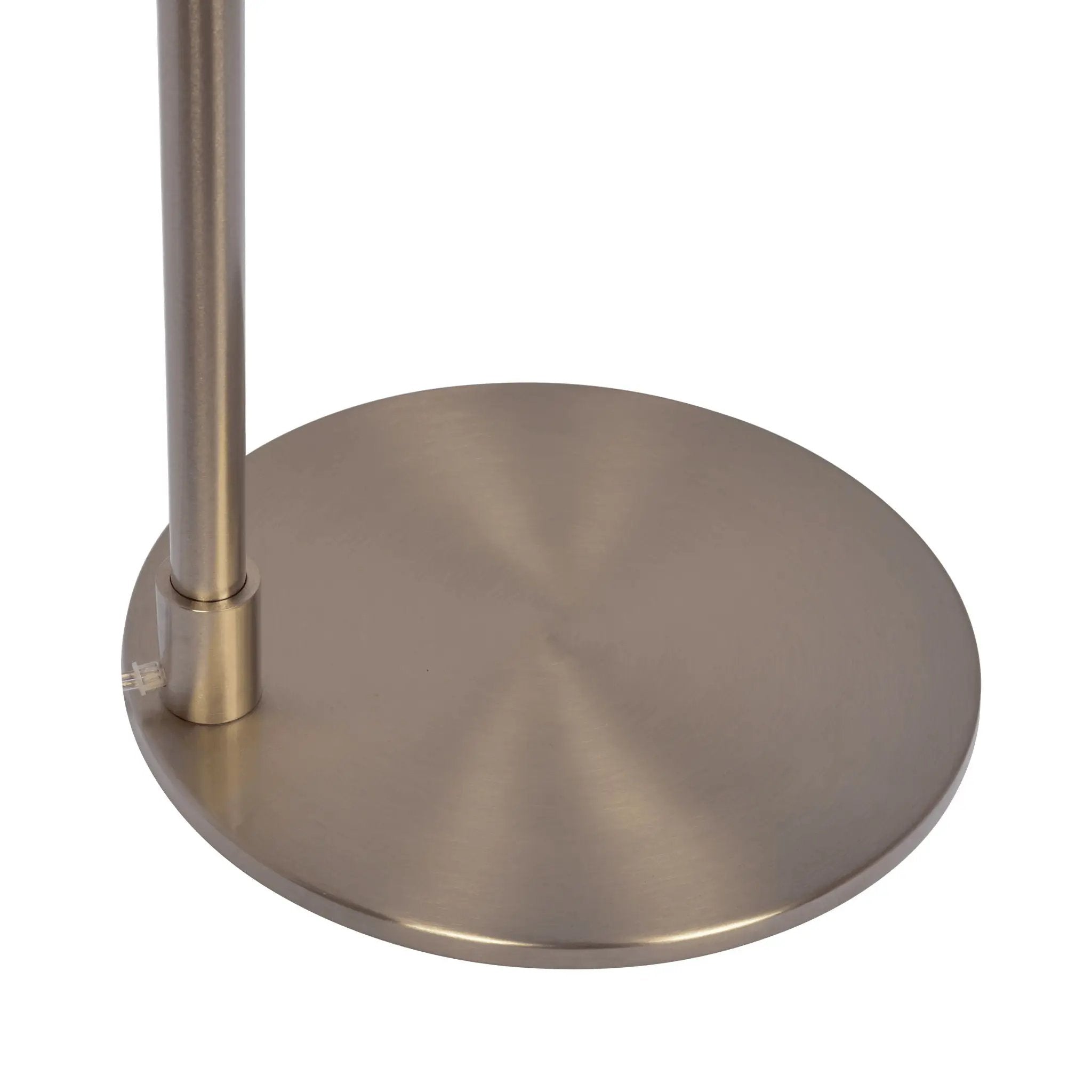 Serene - Floor Lamp With Rotary Switch Base Linen Shade - Brushed Nickel / White by Unique Piece Furniture