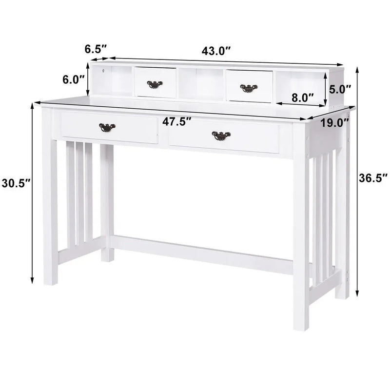 Home Office Writing Desk with 4 Drawer Computer Study Table by DirectDeals