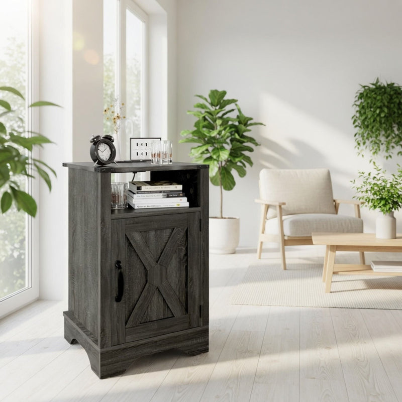 Farmhouse Nightstand, Charging Station & Storage by HouseOfZazla
