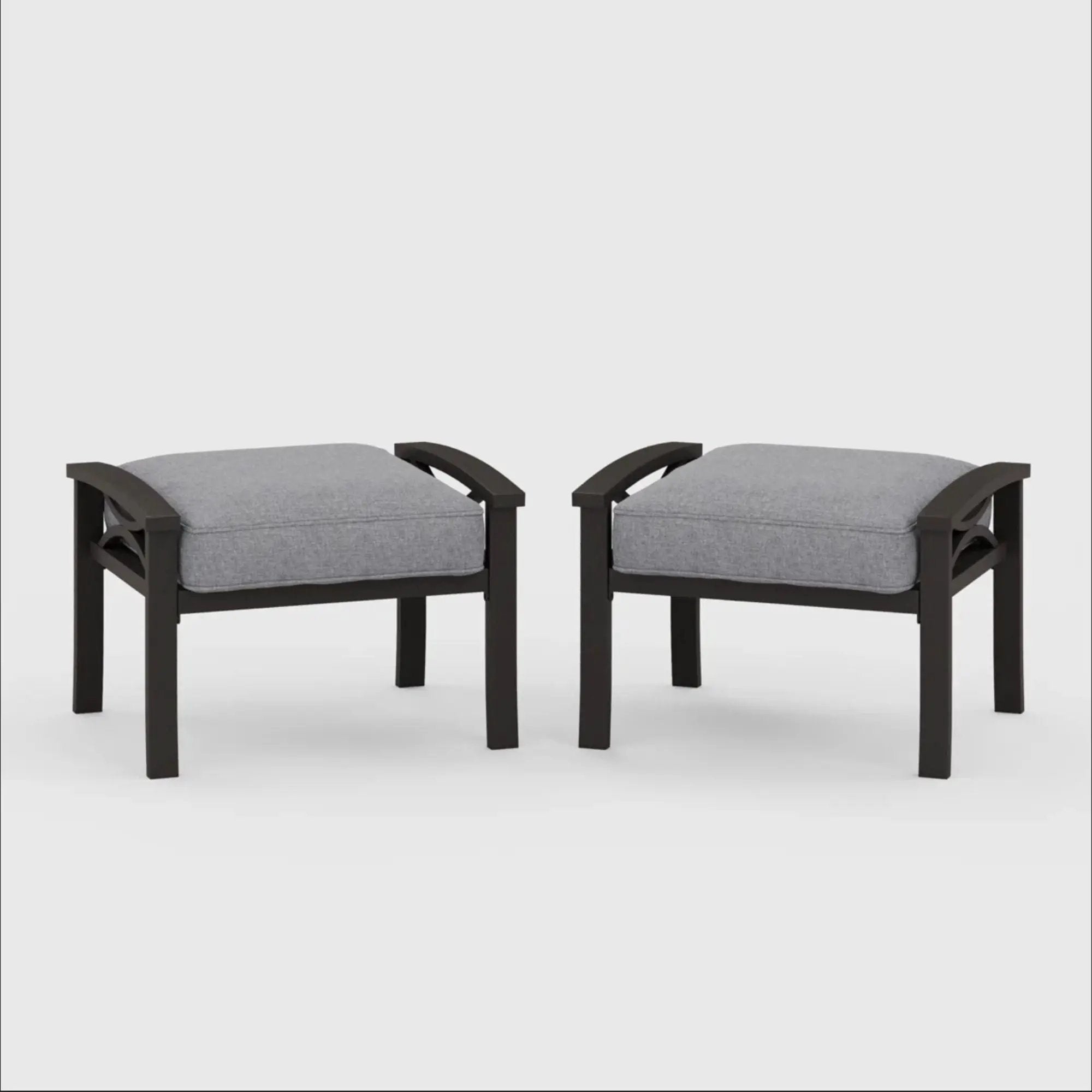 Modern All-Weather Ottomans With Cushions (Set of 2) by HouseOfZazla