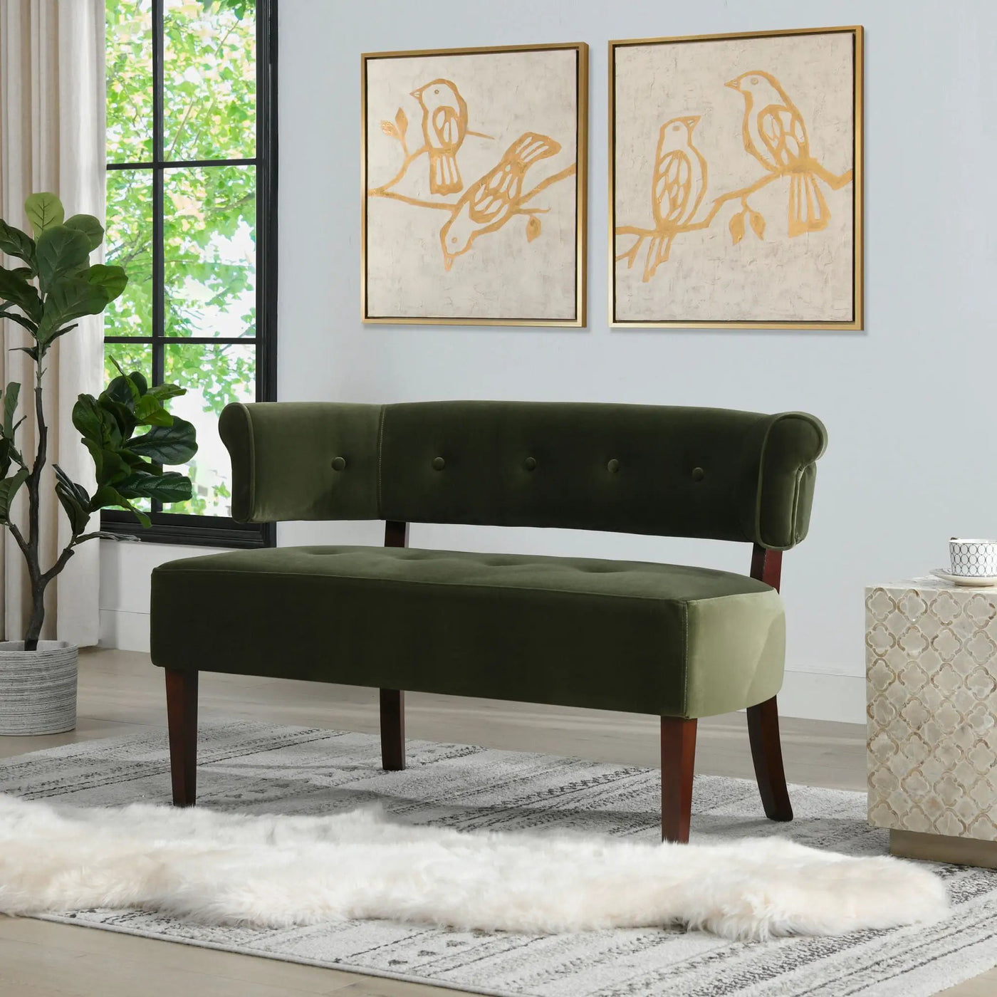 Jared - Versatile Roll Arm Tufted Bench Settee by HouseOfZazla