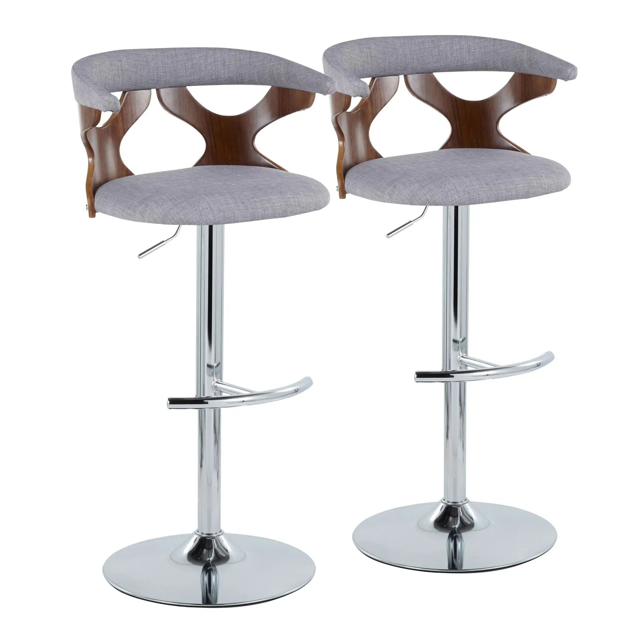 Gardenia - Mid Century Modern Adjustable Barstool With Swivel With Rounded T Footrest (Set of 2) by HouseOfZazla