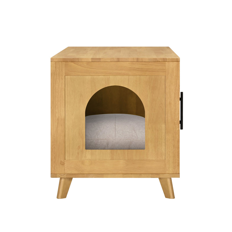 Myra Indoor Premium Rubber Wood Cat Cabinet with Plush Cushion by HouseOfZazla