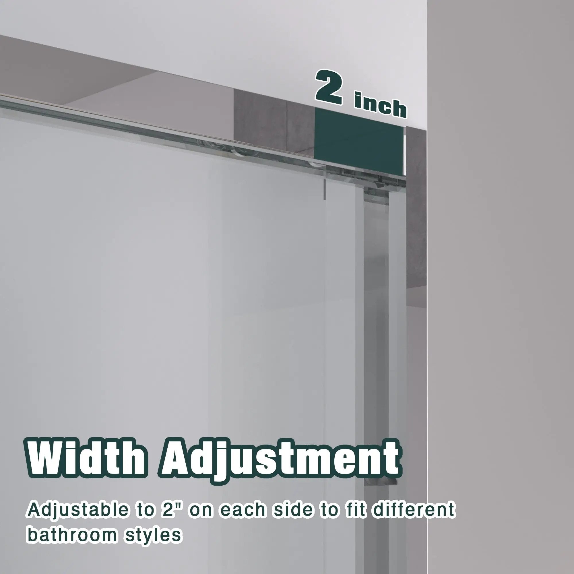 56-60"x74" Aluminum Frame Double Sliding Shower Door by HouseOfZazla