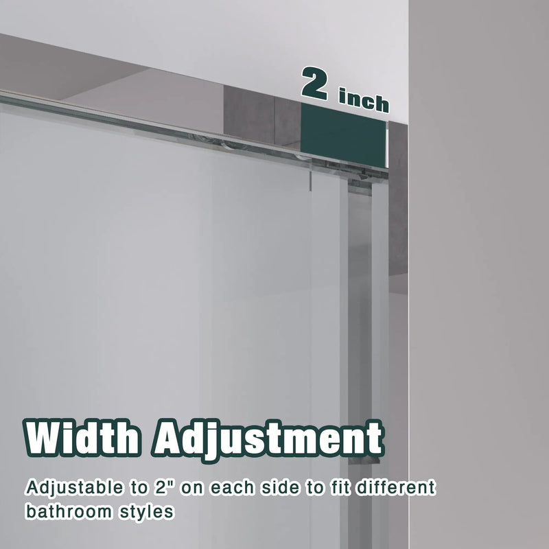 56-60"x74" Aluminum Frame Double Sliding Shower Door by HouseOfZazla