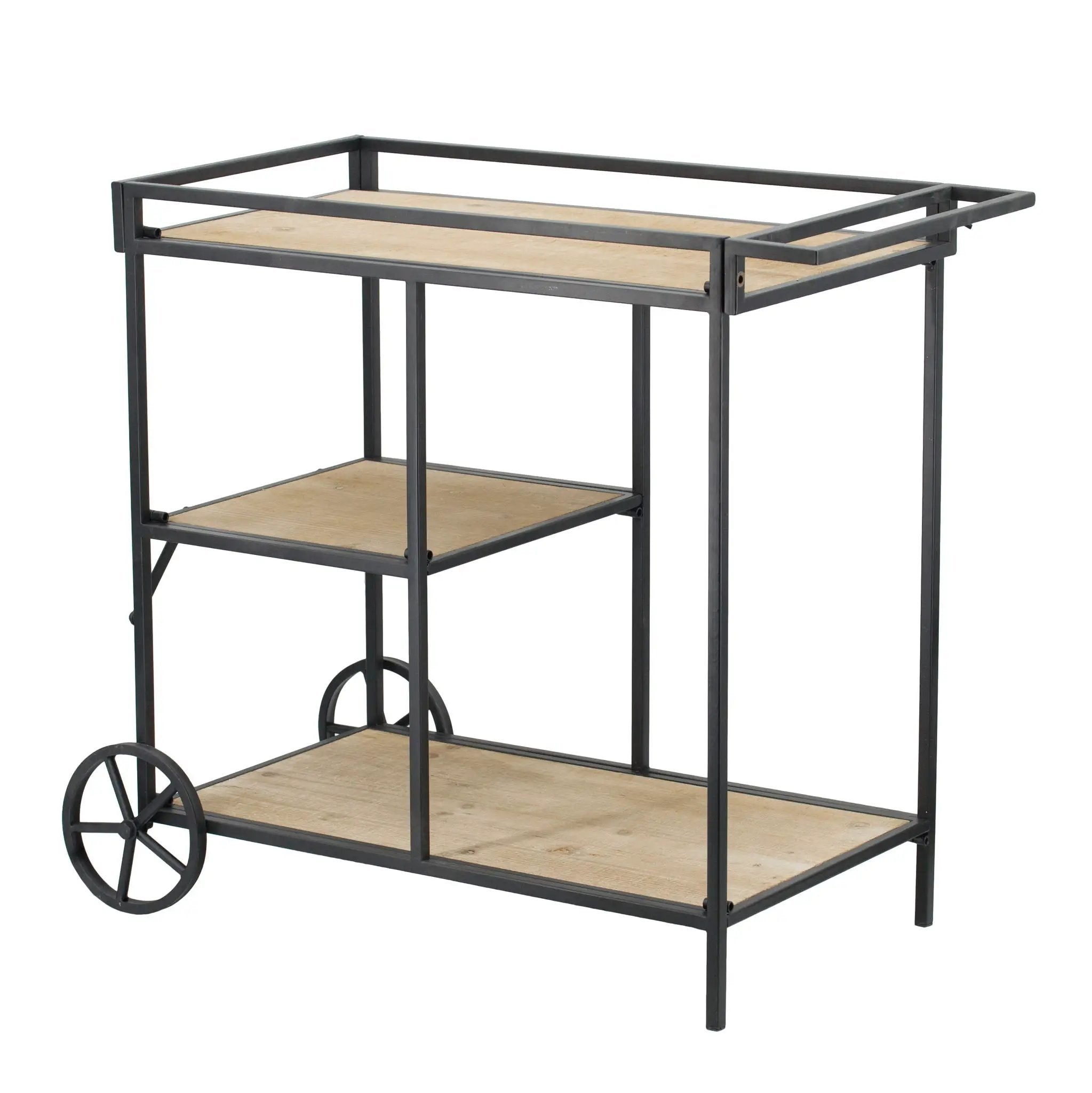 Shelf With Wheel - Black / Brown by Unique Piece Furniture