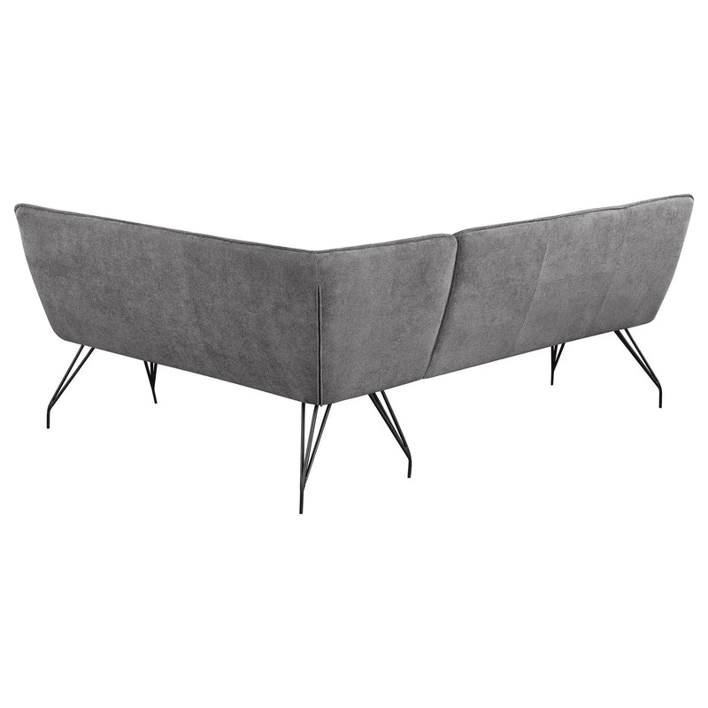 Dodson Fabric Upholstered L-Shaped Nook Dining Bench Grey by Unique Piece Furniture
