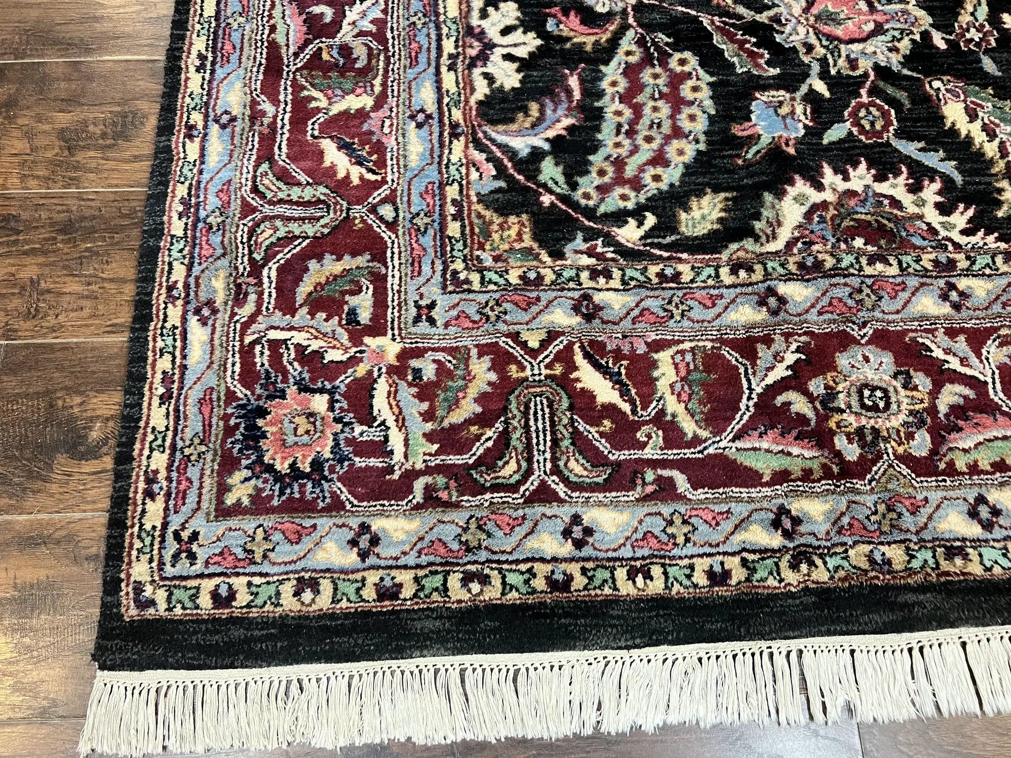 Indo Persian Rug 8x10, Nourison Carpet, Floral, Hand Knotted Vintage Wool Rug by Jewel Rugs