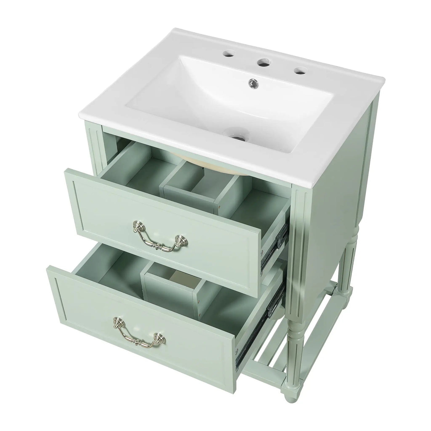 Wave Design Bathroom Vanity With Sink, 2 Drawers And Open Shelf by HouseOfZazla