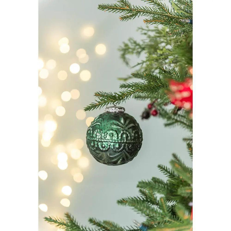 Christmas Ball Ornaments, Glass Decorative Hanging Ball Christmas Tree Ornaments, For Holiday Party Decorations (Set of 6) - Green by Unique Piece Furniture