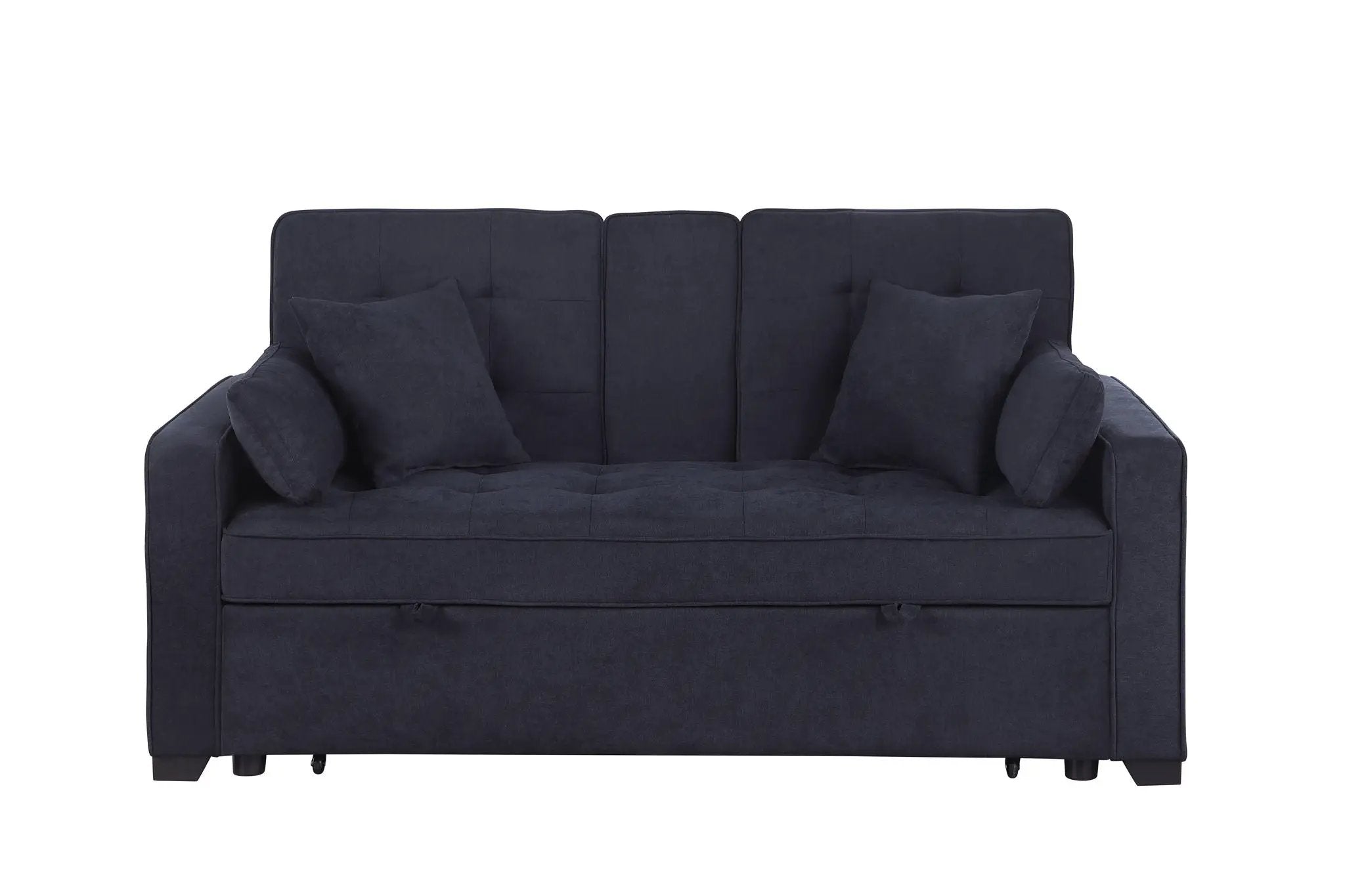 Cody II - 69.5"W Woven Fabric Convertible Sleeper Loveseat with Cup Holder by HouseOfZazla