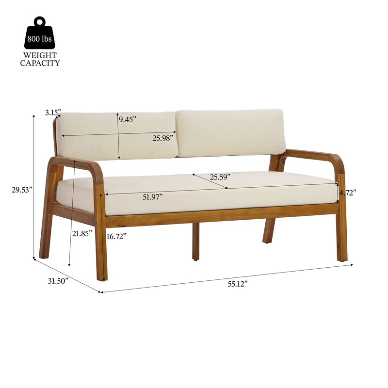 4-Pieces Outdoor Sofa Set with Cushions - Teak by HouseOfZazla