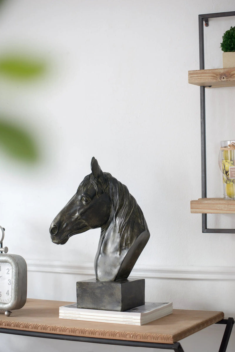 13x5.7x15.8 Equine Sculpture On Base by HouseOfZazla
