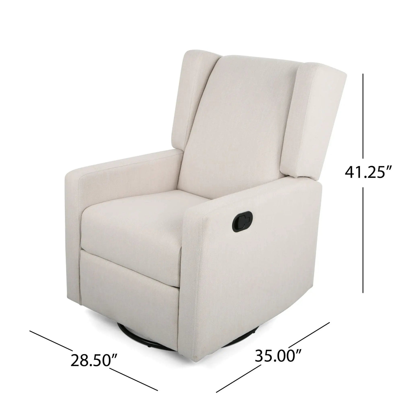 Landau Contemporary Fabric Upholstered Swivel Recliner by Unique Piece Furniture