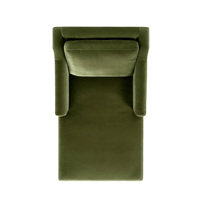 Josephine 60" Upholstered Chaise Lounge in Olive by HouseOfZazla