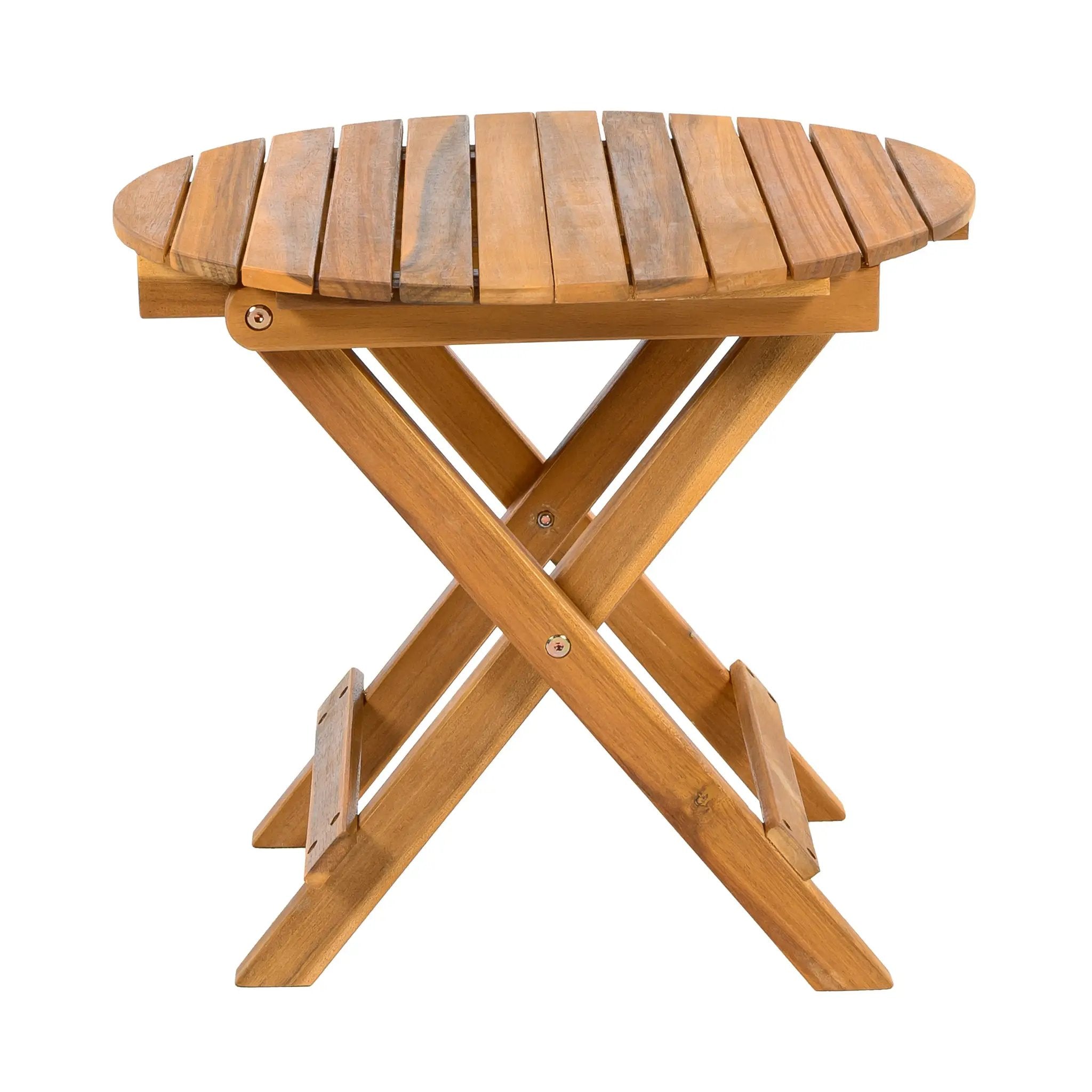 Patio Conversation Set with Foldable Acacia Wood Table and Cushioned Armchairs by HouseOfZazla