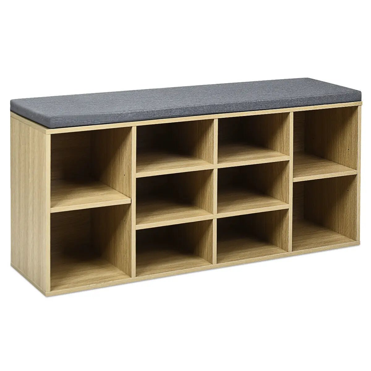 10-Cube Organizer Shoe Storage Bench with Cushion for Entryway, photo 10 of 11
