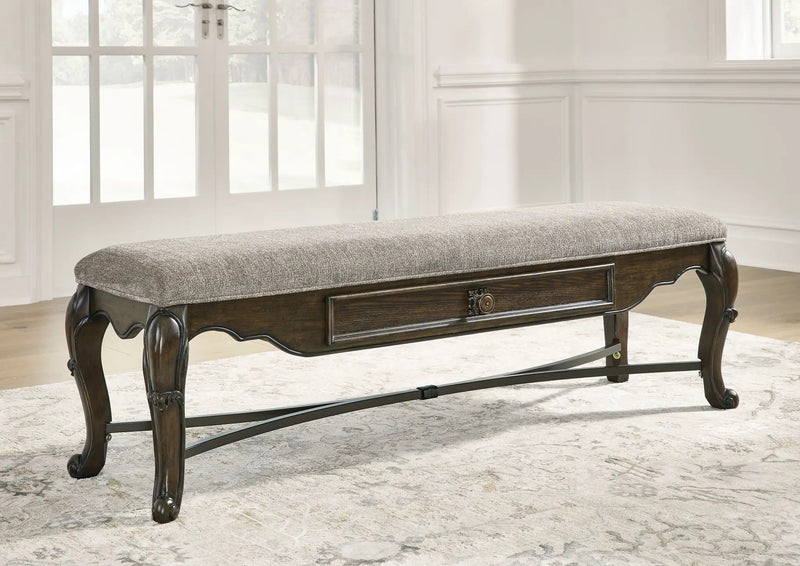 Maylee - Upholstered Storage Bench - Dark Brown by Unique Piece Furniture