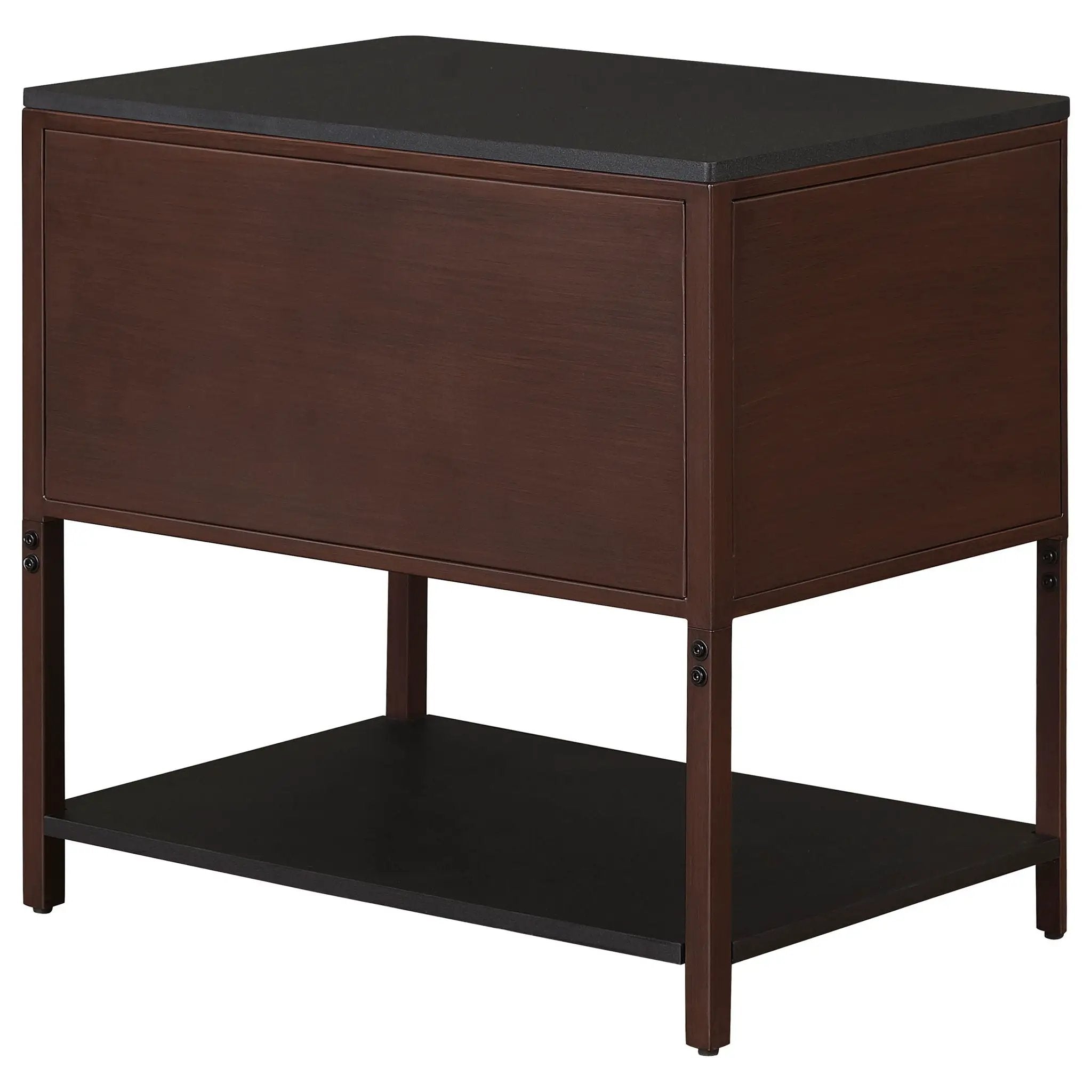 Zimmerlee 2-drawer Side Table with Shelf Rust Brown by Unique Piece Furniture