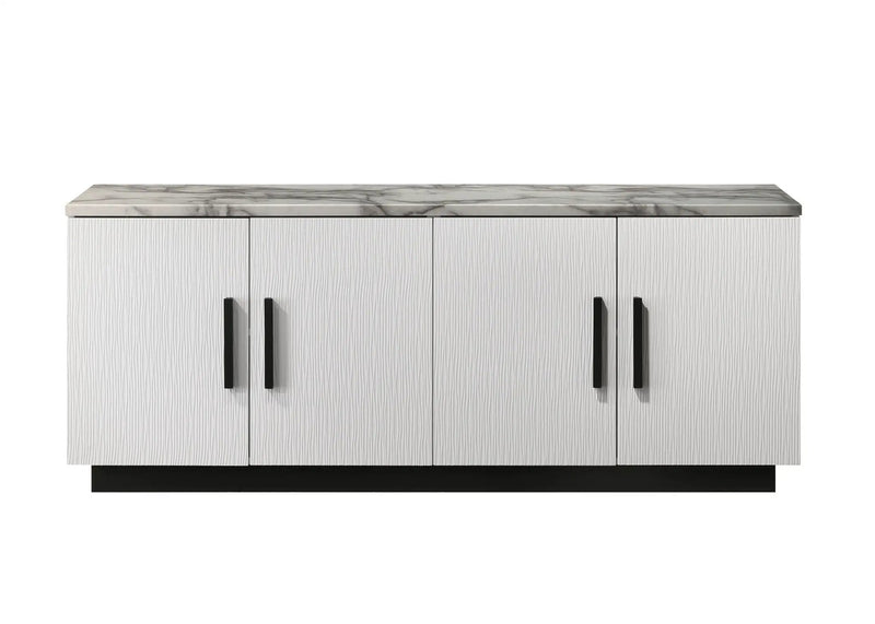 Matilda - Cabinet Console Table With White Faux Marble Top - White by Unique Piece Furniture