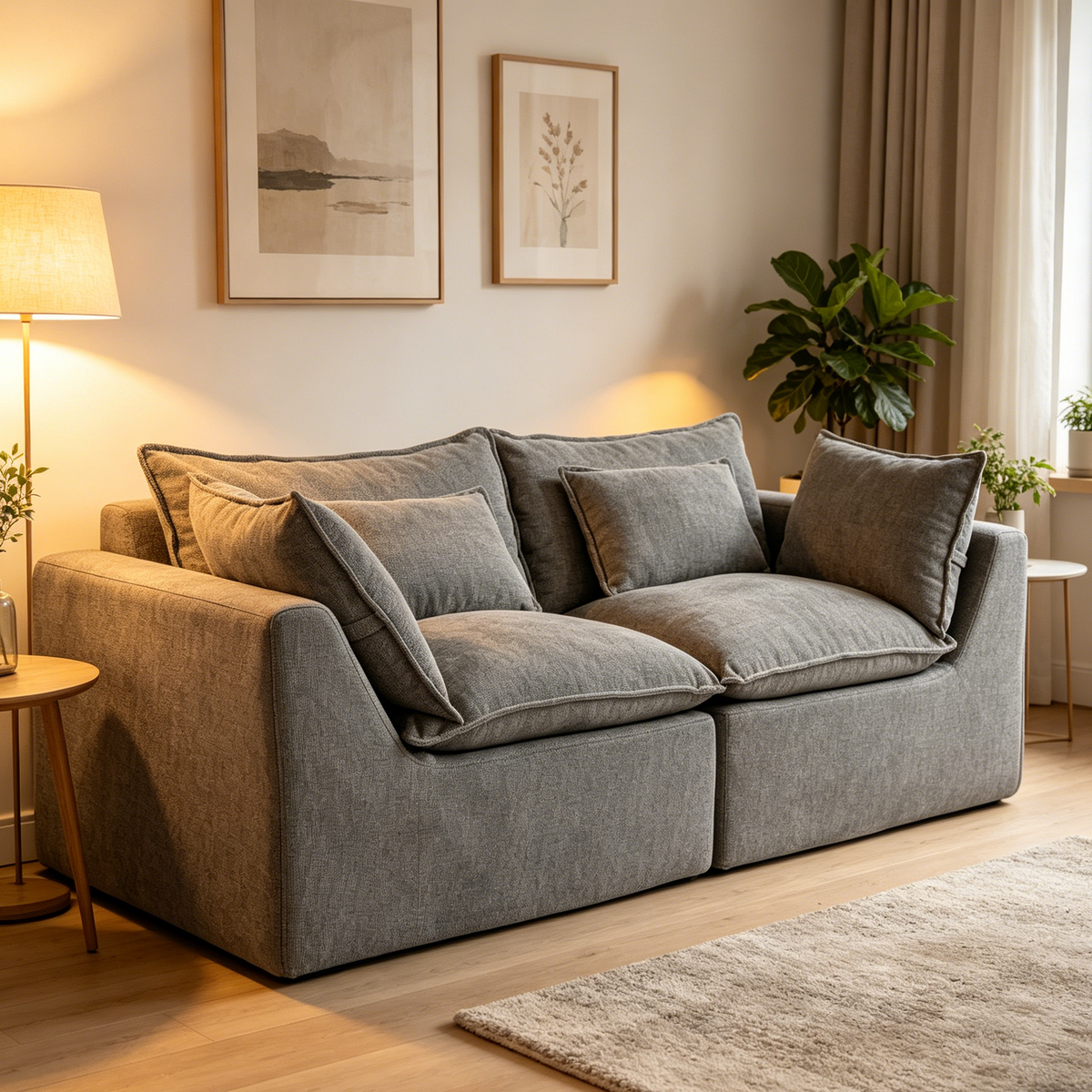 74.8" Width Cloud Couch Oversized Modular Sectional Sofa, photo 2 of 10