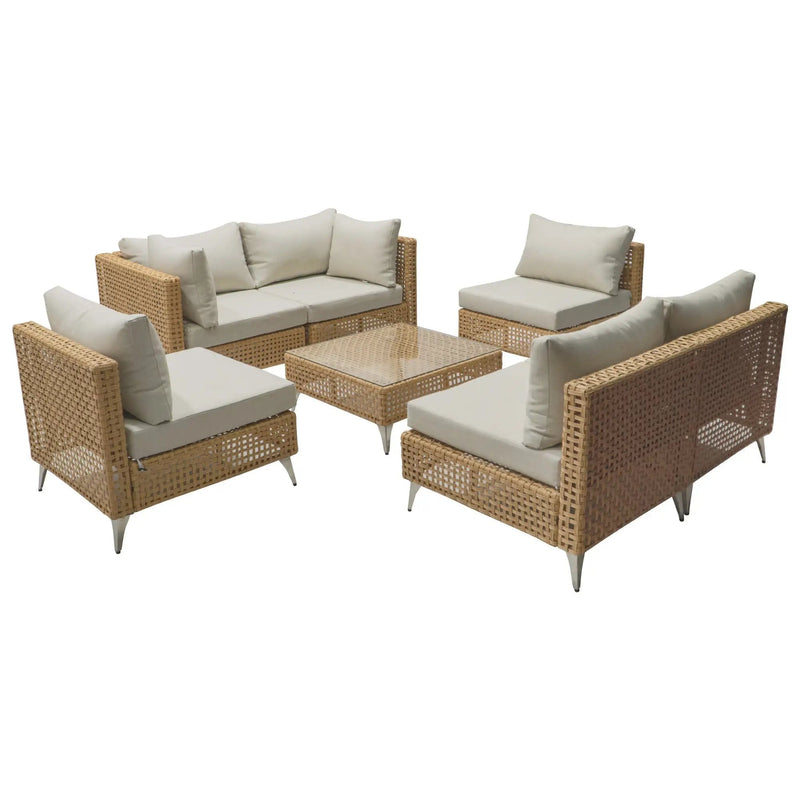 K&K 7-Piece Wicker Patio Furniture Set by HouseOfZazla