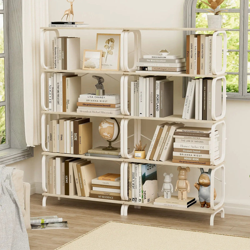 5 Tier Industrial Bookshelf, Tall Bookcase With Open Design, Vintage Storage Organizer by HouseOfZazla