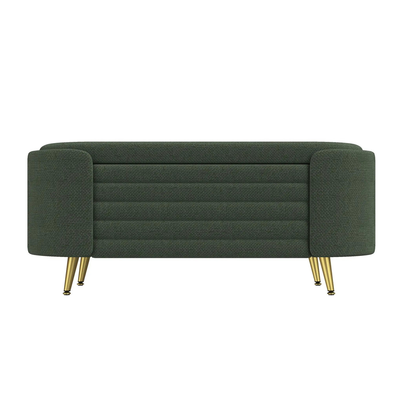 Modern Oval Storage Ottoman With Upholstery by HouseOfZazla
