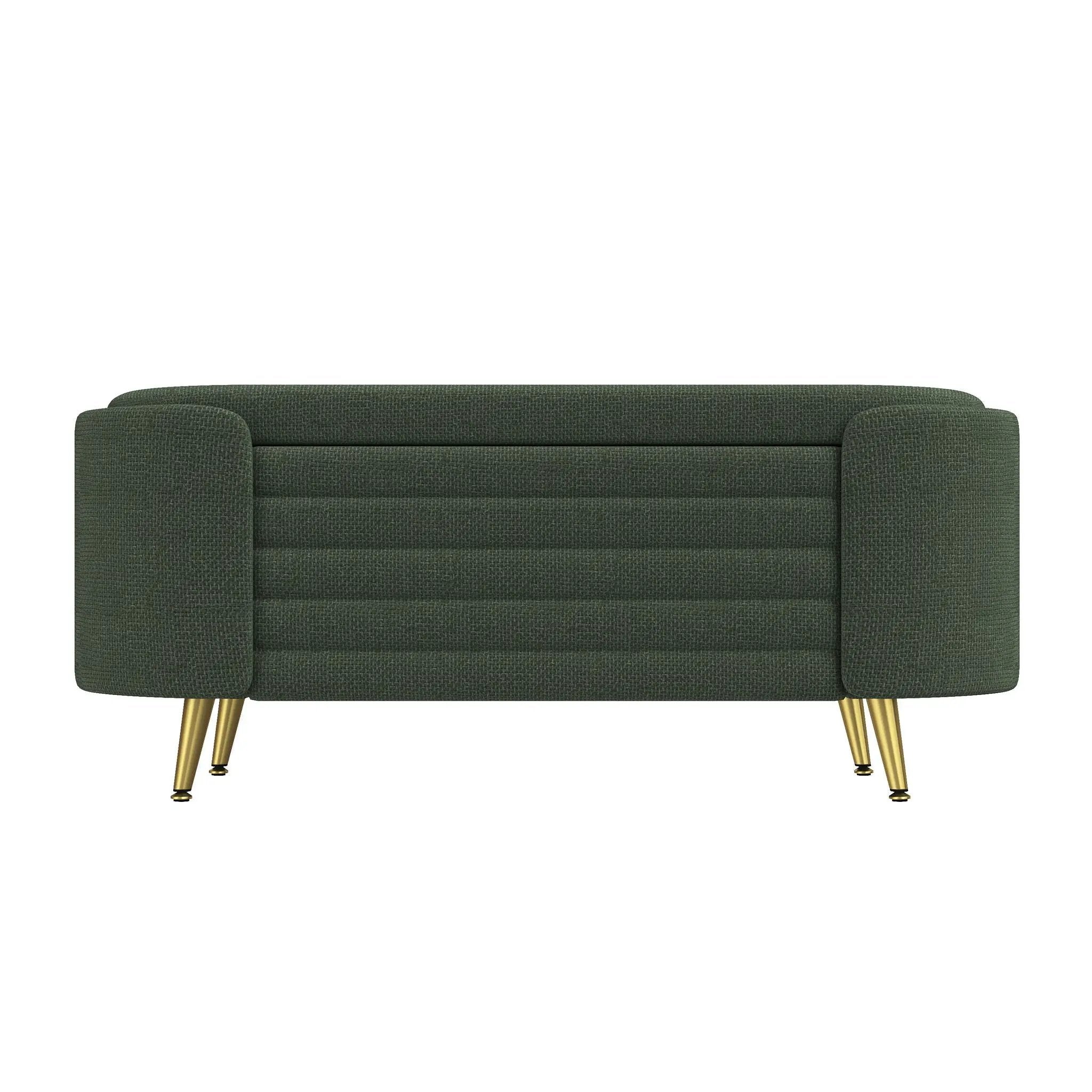 Modern Oval Storage Ottoman With Upholstery by HouseOfZazla
