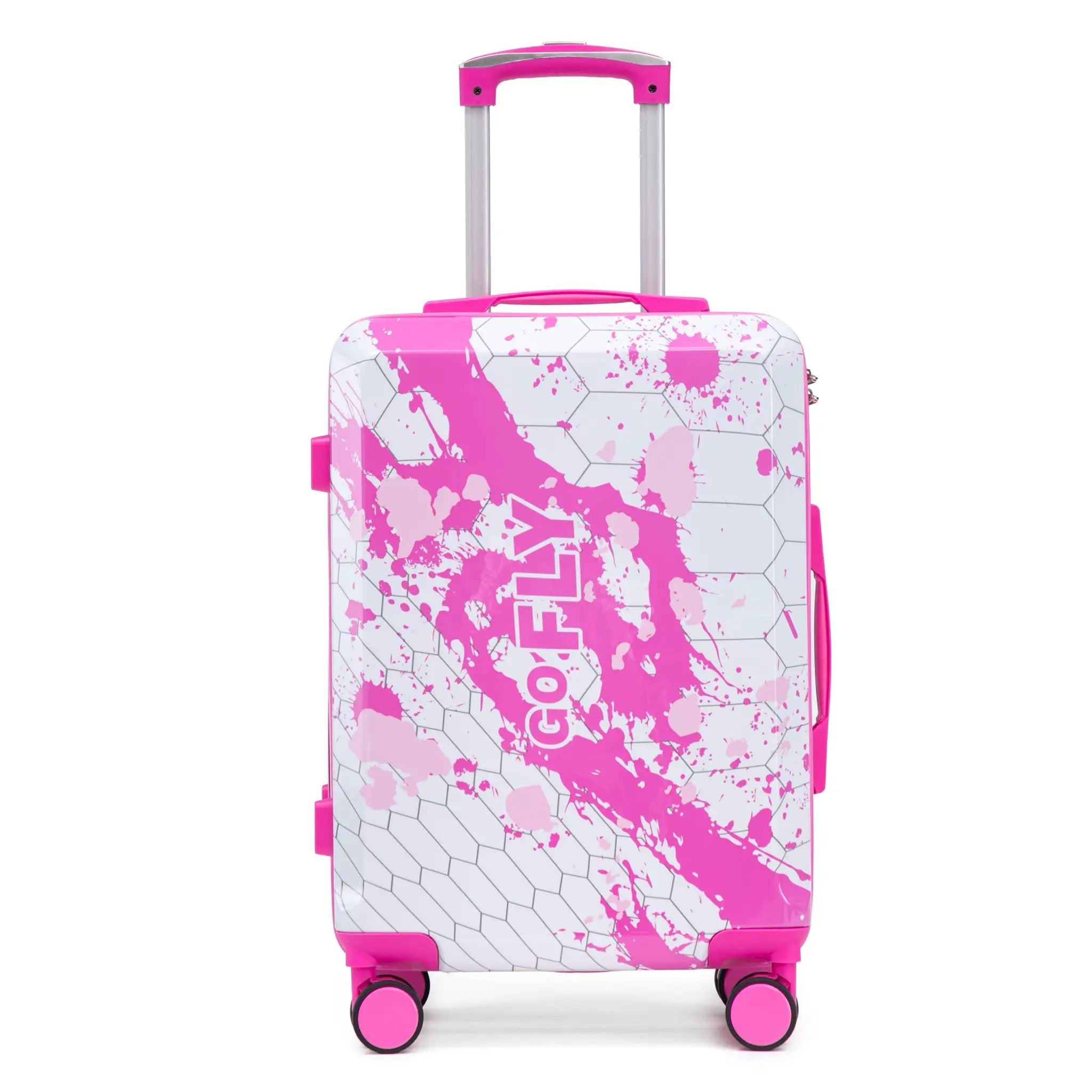 20 Inch PC Spinner Wheel Luggage - Pink by HouseOfZazla