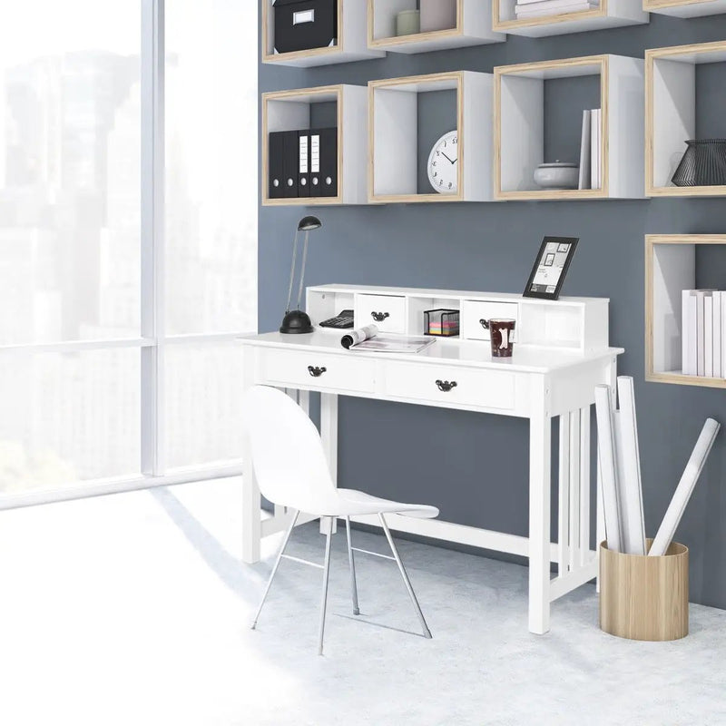 Home Office Writing Desk with 4 Drawer Computer Study Table by DirectDeals
