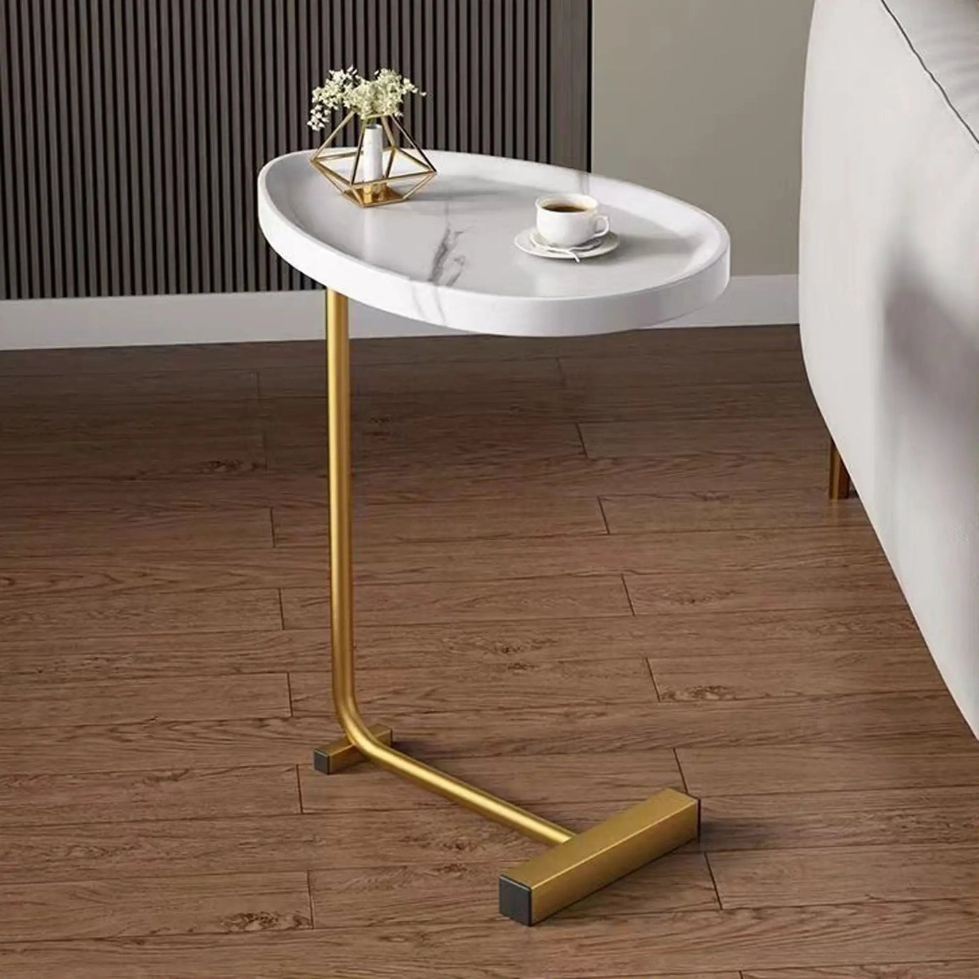 C-Shaped Side Table for Sofa and Bedroom by HouseOfZazla