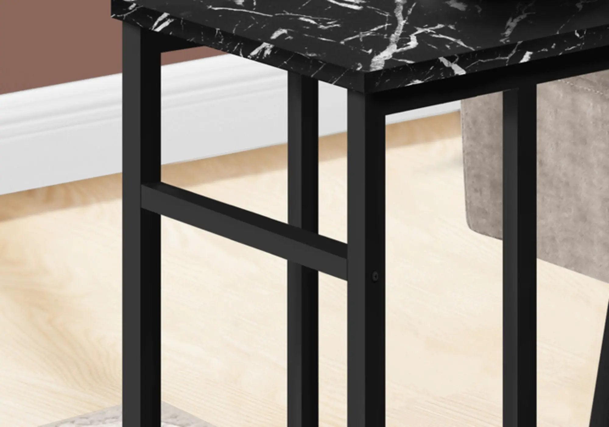 Accent Table, C - Shaped, Modern Design - Black by Unique Piece Furniture