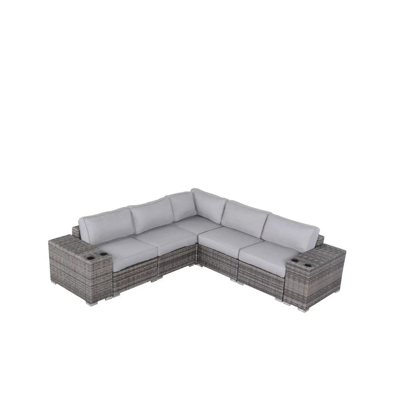 Modern Rattan Wicker Seating Group With Cushions by HouseOfZazla