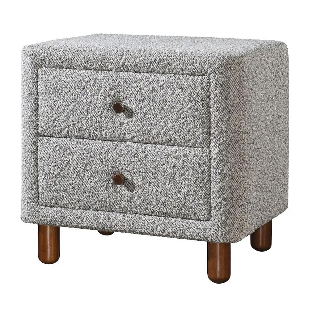 Cleo - Nightstand - Gray Boucle by Unique Piece Furniture