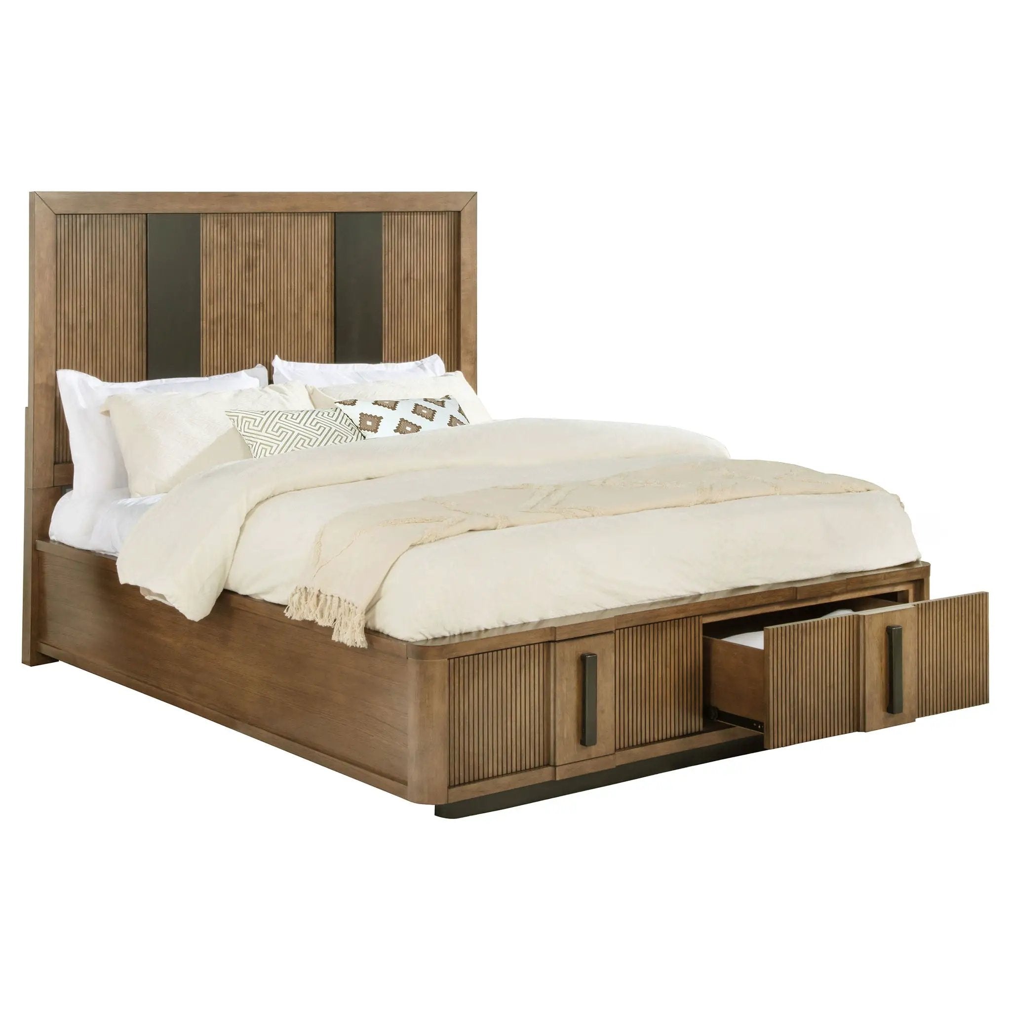 Terrace 2-drawer Queen Storage Bed Ash Brown by Unique Piece Furniture
