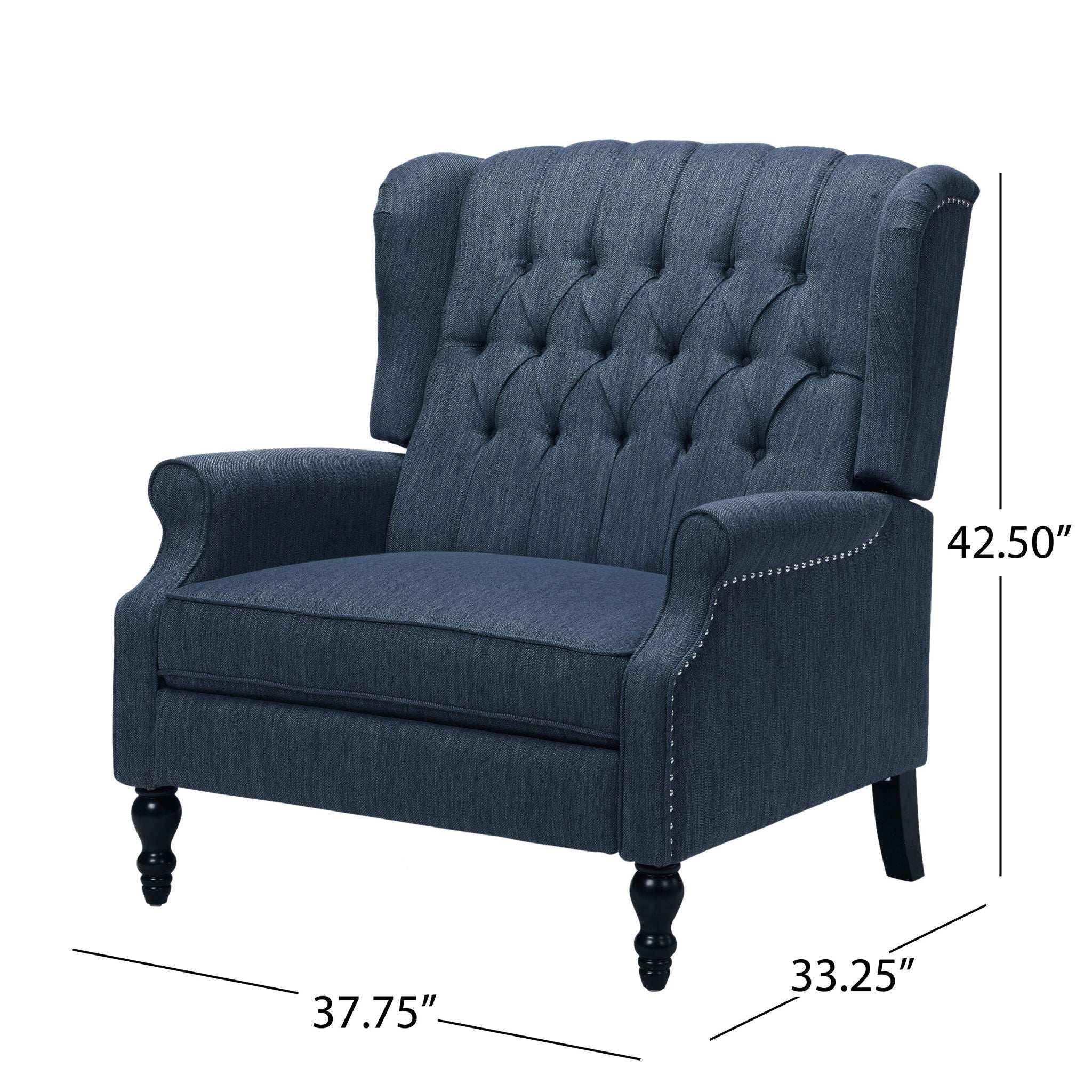 Dunham Contemporary Fabric Tufted Oversized Pushback Recliner by HouseOfZazla