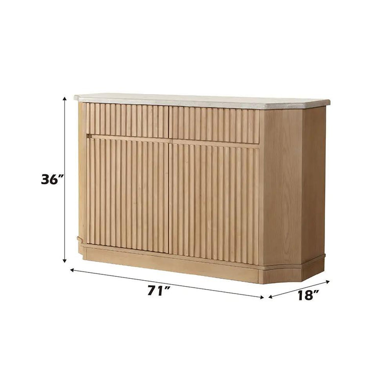 Qwin - Server With Marble Top - Marble Top & Oak by Unique Piece Furniture