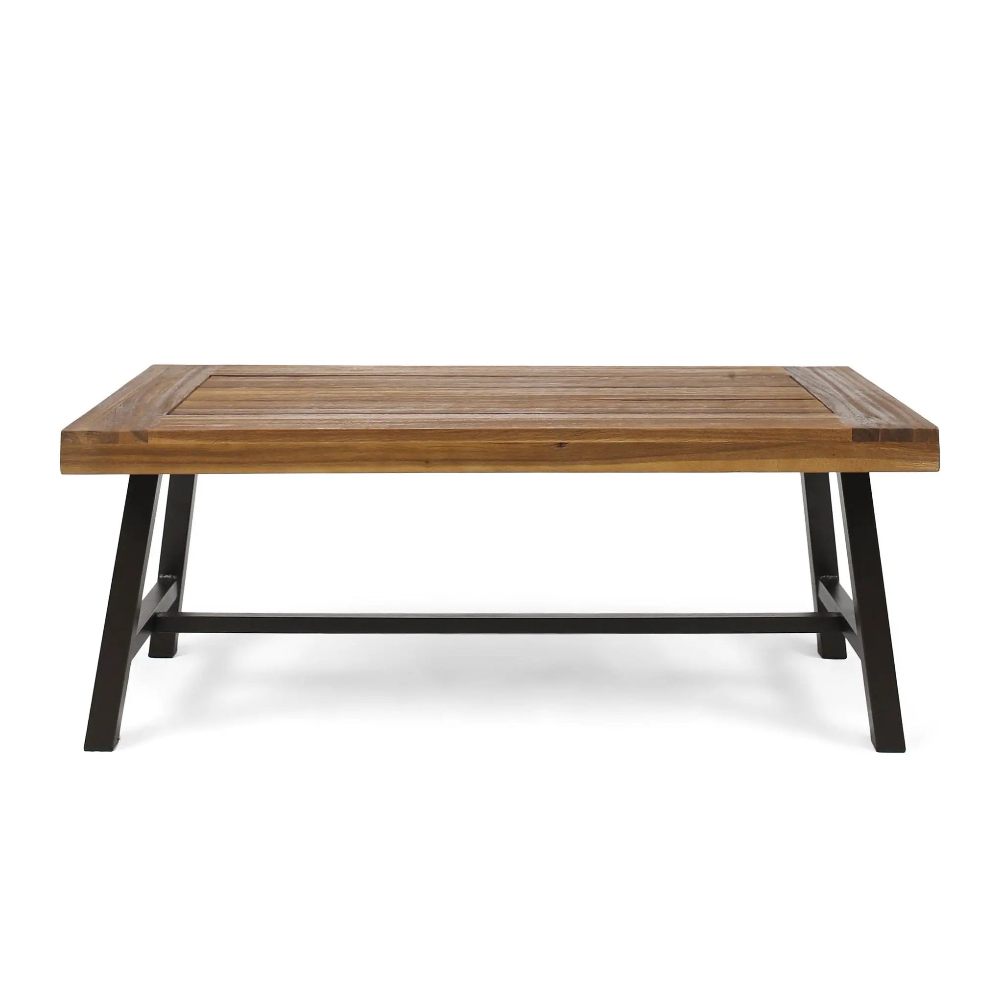 Carlisle Industrial Coffee Table With Slat Panel Design by HouseOfZazla