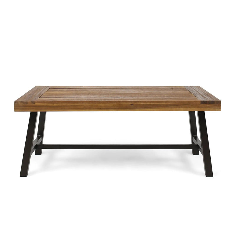 Carlisle Industrial Coffee Table With Slat Panel Design by HouseOfZazla