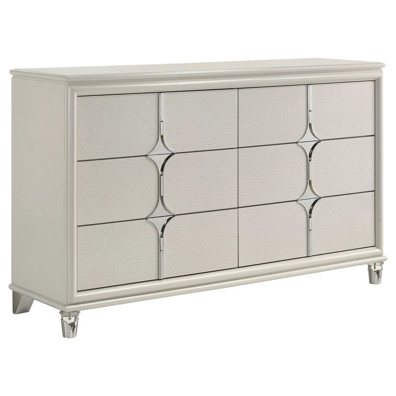 Olivia 6-drawer Dresser Cabinet Pearl White by Unique Piece Furniture
