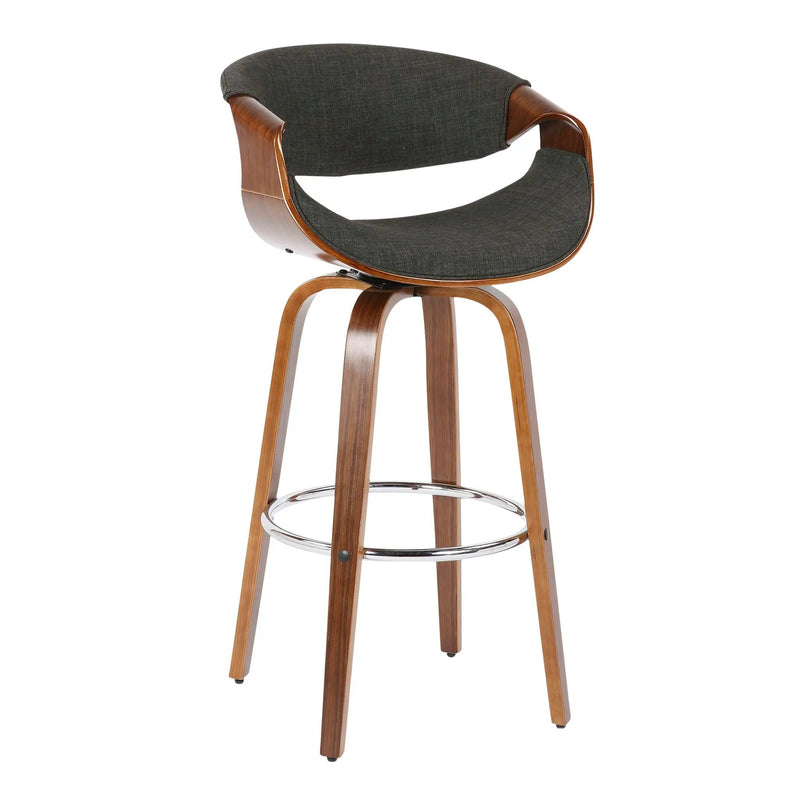 Curvini Mid - Century Modern Fixed Height Barstool With Swivel (Set of 2) by Unique Piece Furniture
