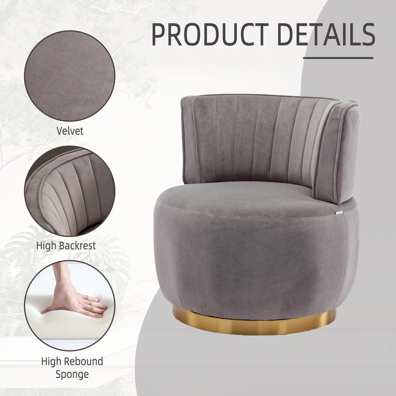 360 Degree Swivel Cuddle Barrel Accent Sofa Chairs by BLAKHOM
